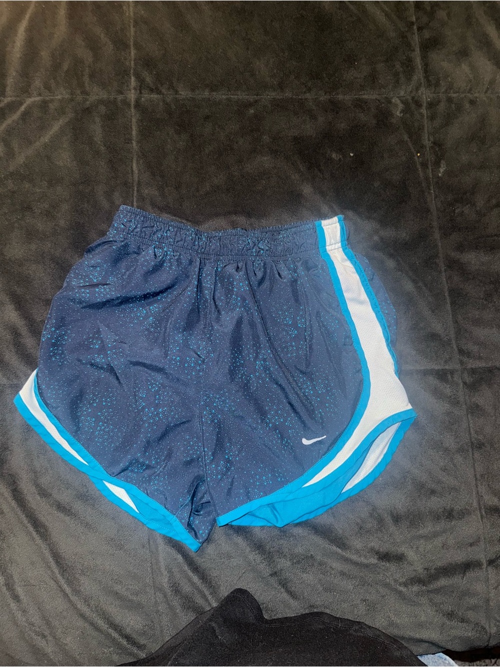 Nike Dri-FIT Women’s Running Shorts XS Navy Teal Speckled Lined Athletic